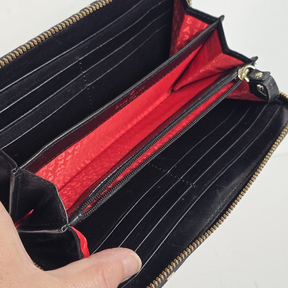 Kate Spade Black and Cream Print Zip Around Continental Wallet/Clutch CC Slots - Picture 11 of 15